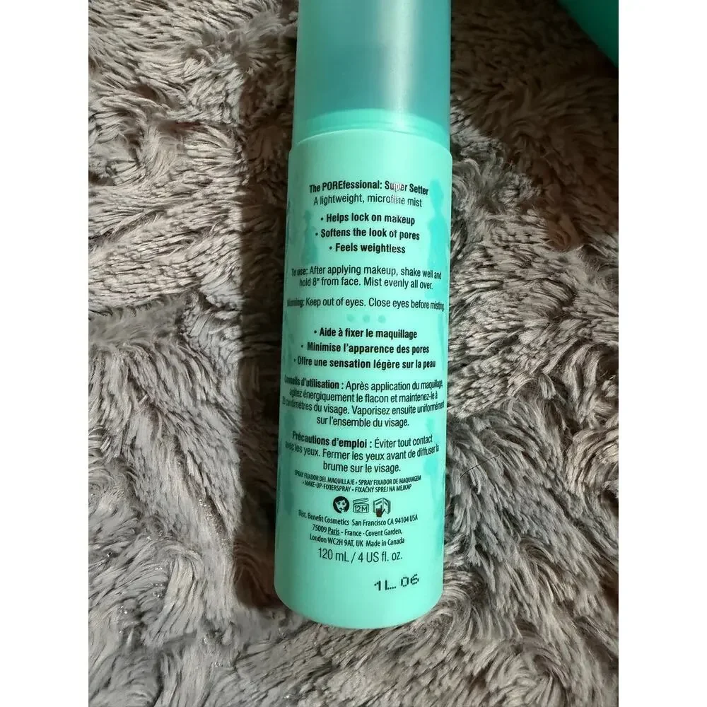 Benefit The POREfessional Super Setter Long-Lasting Makeup Setting Spray NIB $36